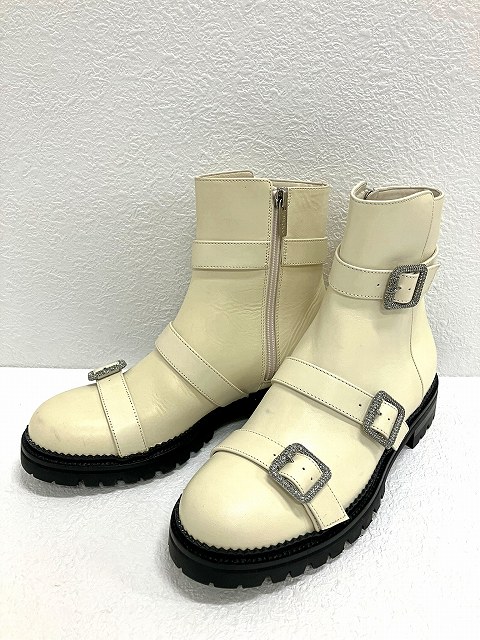 JIMMY CHOO ジミーチュウ ウェッジソール ブーティ 37 未使用級 黒