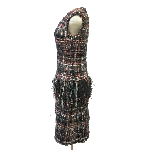 中古 未使用品 17aw ルネ Rene ツイード ノースリーブ ワンピース カットソー トップス フリンジ マルチカラーの通販はau Pay マーケット ブランド古着のベクトル