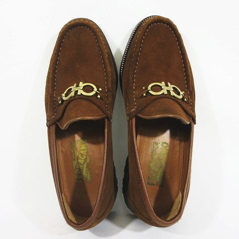 見事な創造力 Ferragamo サルヴァトーレフェラガモ スウェード ビットローファー - ドレス/ビジネス