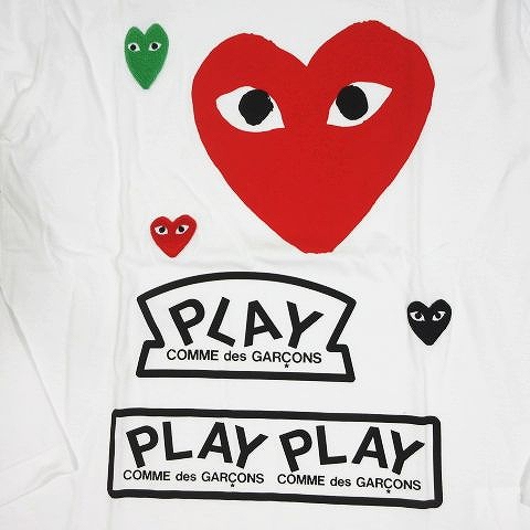 中古 プレイコムデギャルソン Play Comme Des Garcons ハート プリント ロゴワッペン Tシャツ カットソー L S L 白の通販はau Pay マーケット ブランド古着のベクトル