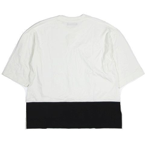 【中古】20SS チノ CINOH バイカラー Tシャツ カットソー 半袖 アシンメトリー プルオーバー トップス 46 ネイビー｜au PAY  マーケット