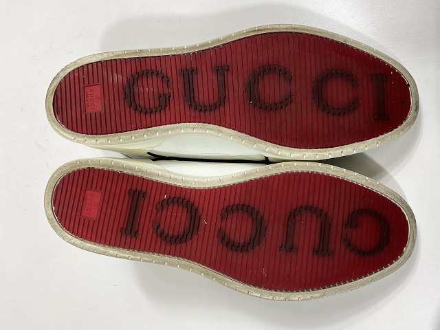 GUCCI スニーカー メンズ 白 ホワイト レザー パイソン グッチ