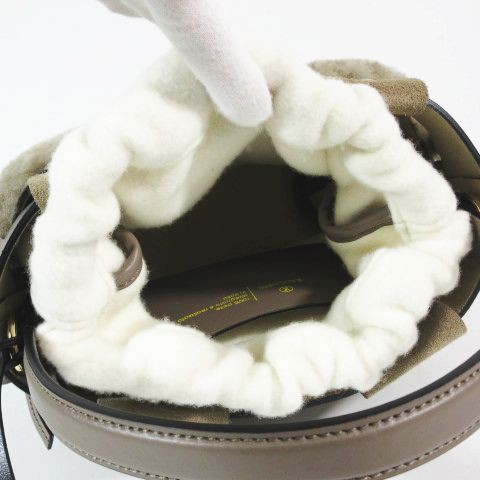 【中古】22AW 美品 ザンチェッティ ZANCHETTI WOVEN BUCKET ボア バケット ハンドバッグ ショルダー スエード グレー  ｜au PAY マーケット