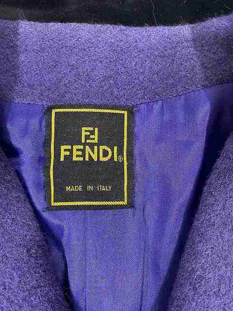 【中古】フェンディ FENDI 70's ベロアパイピング アルパカ ウールブレンド シャギーダブルブレスト コート ｜au PAY マーケット