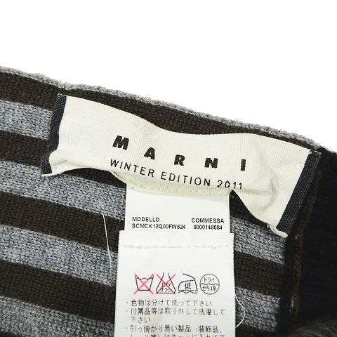 中古】11AW マルニ MARNI 切替 パッチワーク ニット マフラー ストール