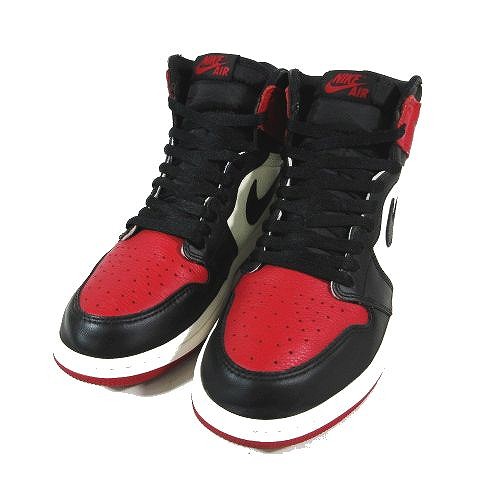 美品27.0us9 NIKE air jordan 1 bred toe つま赤