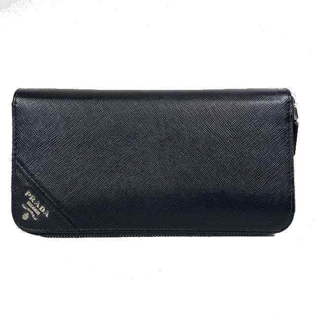 中古】プラダ PRADA ラウンドジップ 長財布 ロングウォレット