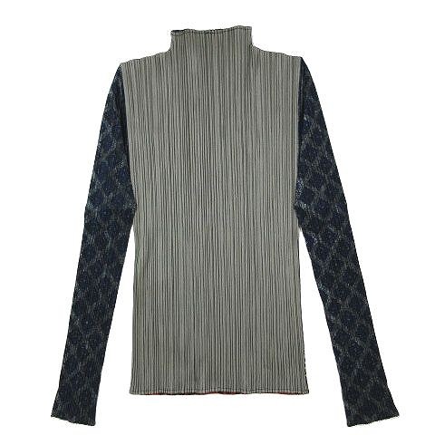 【中古】90s 1998 Vintage PLEATS PLEASE ISSEY MIYAKE 家紋柄 セットアップ カットソー スカート 3  ネイビー｜au PAY マーケット