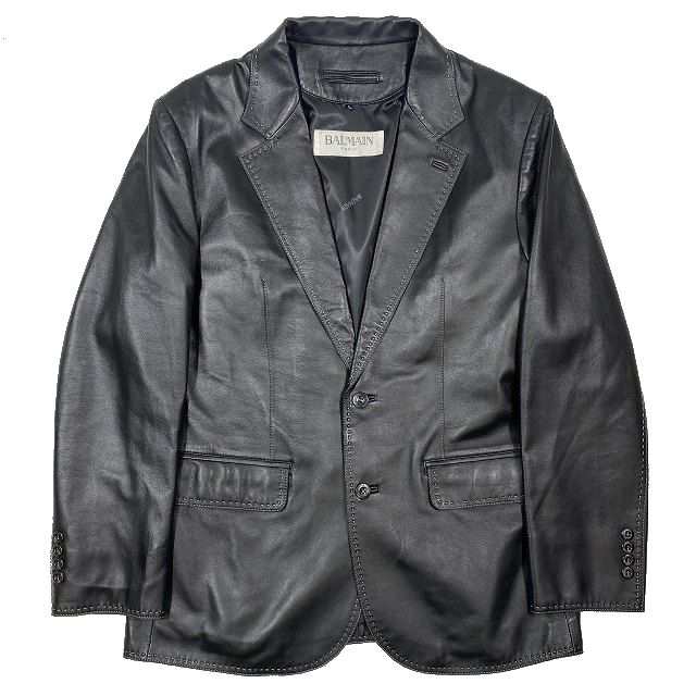 入荷BALMAIN レザーテーラードジャケット ジャケット・アウター