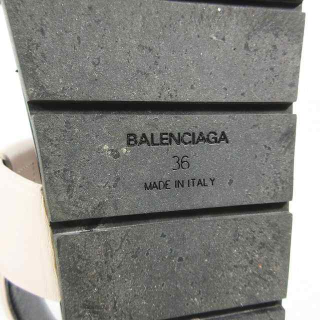 中古】バレンシアガ BALENCIAGA ベルト フラット サンダル レザー