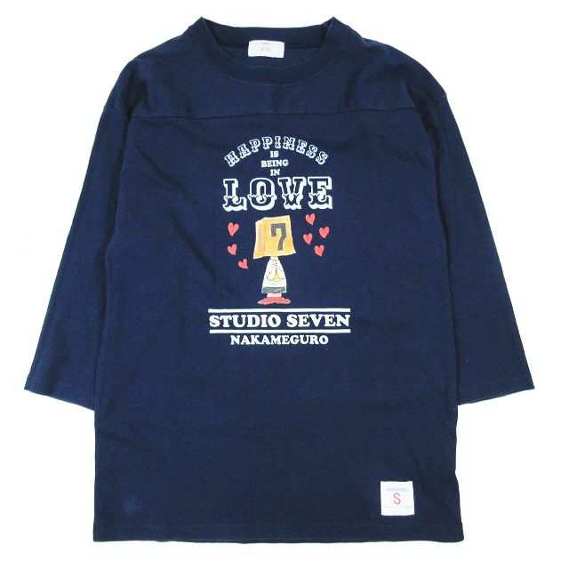 【中古】スタジオセブン STUDIO SEVEN スケッチブックスリー Tシャツ カットソー プリント 70864019 ネイビー S レディース  ｜au PAY マーケット