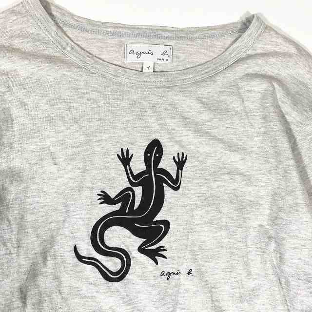 中古】アニエスベー agnes b. レザール トカゲプリント Tシャツ