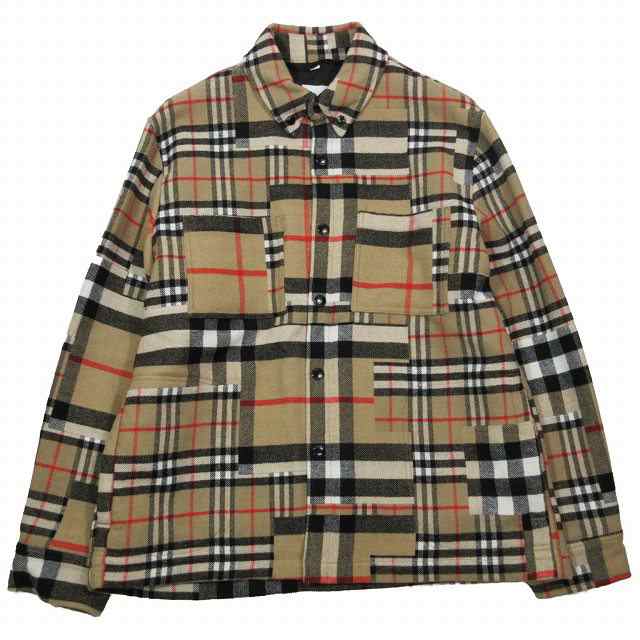 中古】極美品 22SS バーバリー BURBERRY CATERHAM BLOCK SHIRT パッチ