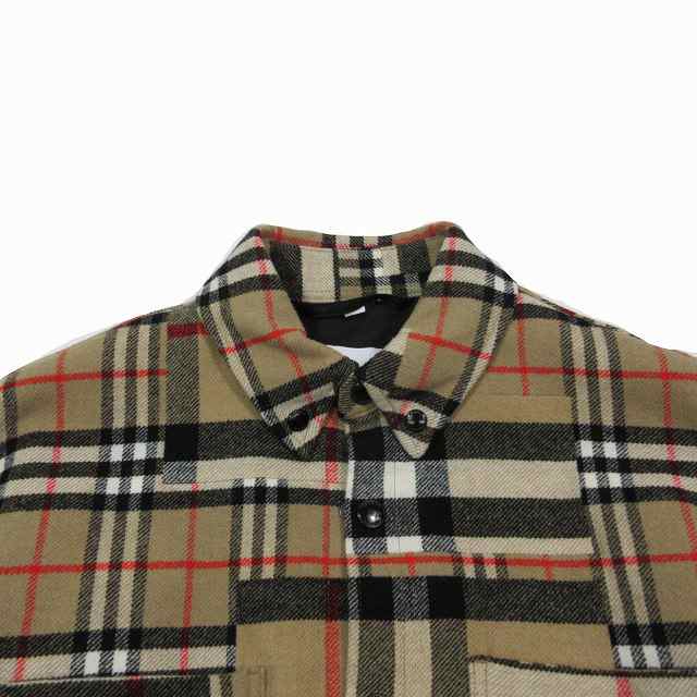 中古】極美品 22SS バーバリー BURBERRY CATERHAM BLOCK SHIRT パッチ