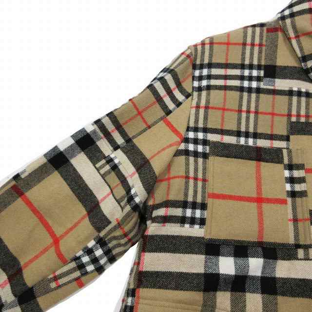 中古】極美品 22SS バーバリー BURBERRY CATERHAM BLOCK SHIRT パッチ