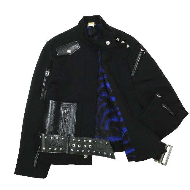 中古】ヴェルサーチ ヴェルサーチェ VERSACE シングル ライダース ...