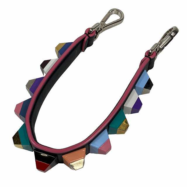 【中古】美品 フェンディ FENDI ミニストラップユー ショートショルダーストラップ レインボースタッズ の通販は