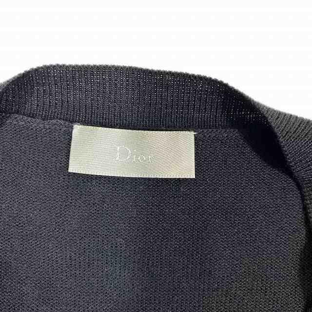 【中古】ディオールオム Dior HOMME 蜂 ビー刺繍 ヴァージンウール ニット カーディガン トップス Vネック 長袖 黒｜au PAY  マーケット