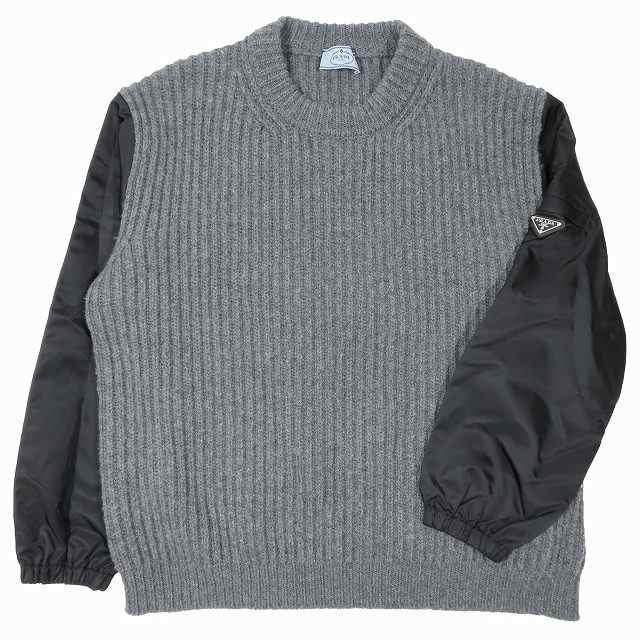 【中古】22AW プラダ PRADA カシミヤ ウール Re-Nylon セーター ニット プルオーバー オーバーサイズ トップス