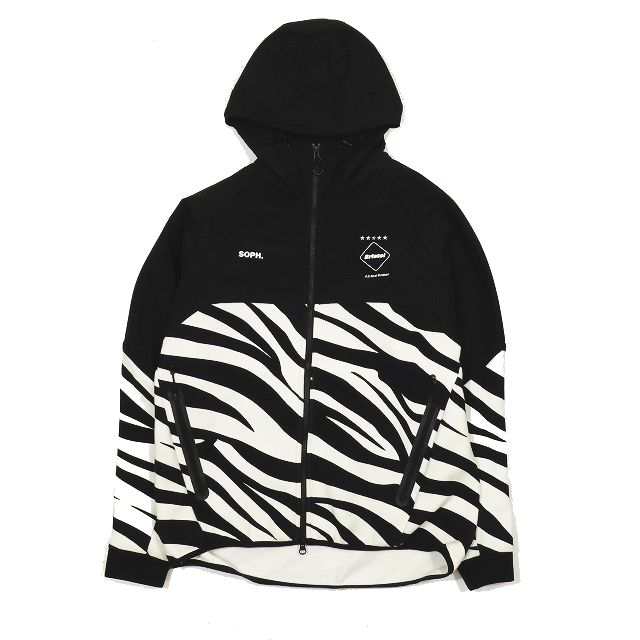 23AW F.C.Real Bristol FCRB VENTILATION HOODIE ボンディングスウェット ジャケット パーカー ゼブラ柄  ブラック ホワイト L-『レインボーシックス シージ』