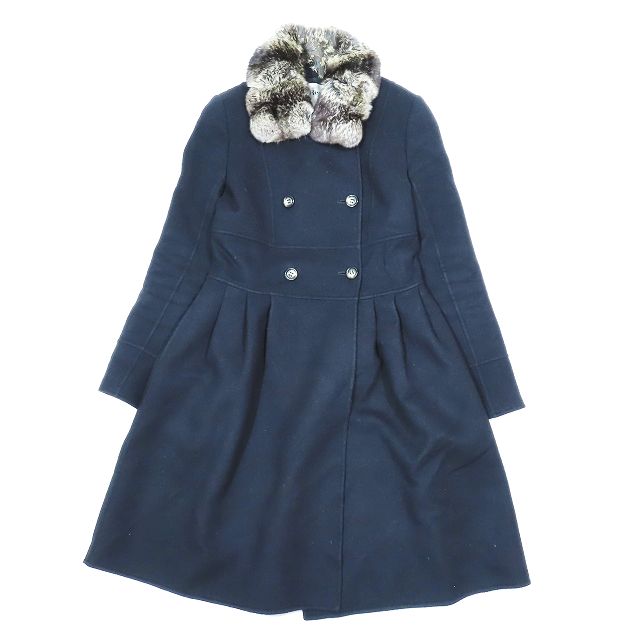 中古】ルネ Rene Aライン コート チンチラ ミンクファー アンゴラ混