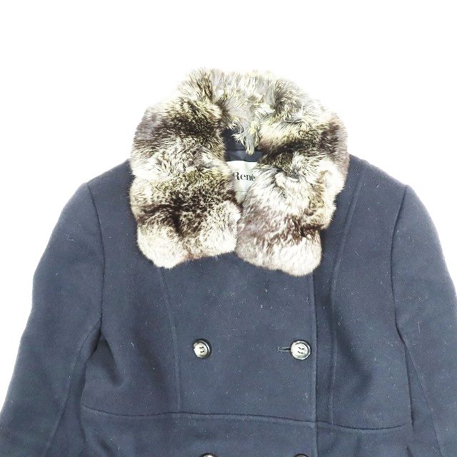 中古】ルネ Rene Aライン コート チンチラ ミンクファー アンゴラ混