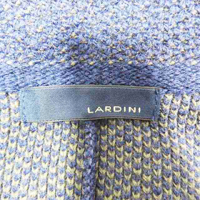 【中古】ラルディーニ LARDINI メランジウール ニットジャケット カーディガン シングル 長袖 ネイビー XS メンズ 