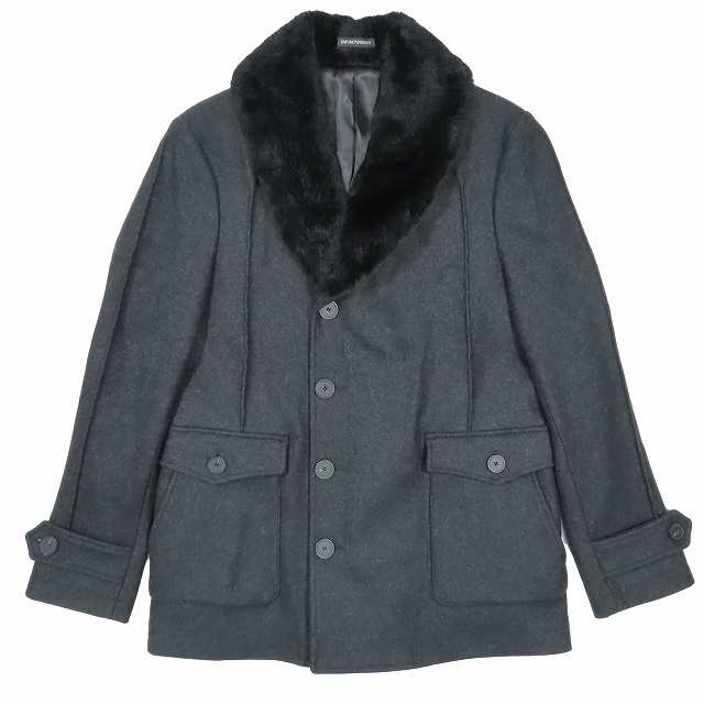 中古】極美品 18AW エンポリオアルマーニ EMPORIO ARMANI フェイクファーショールカラー ウール コート アウターの通販はau PAY  マーケット - ブランド古着のベクトル | au PAY マーケット－通販サイト