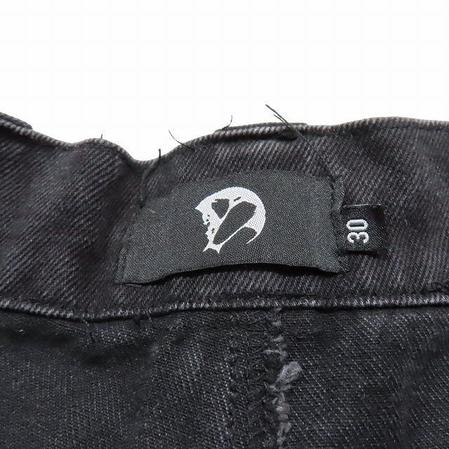 中古】cyvist サイヴィスト FLARE WEBBED DENIM BLACK ダメージ加工