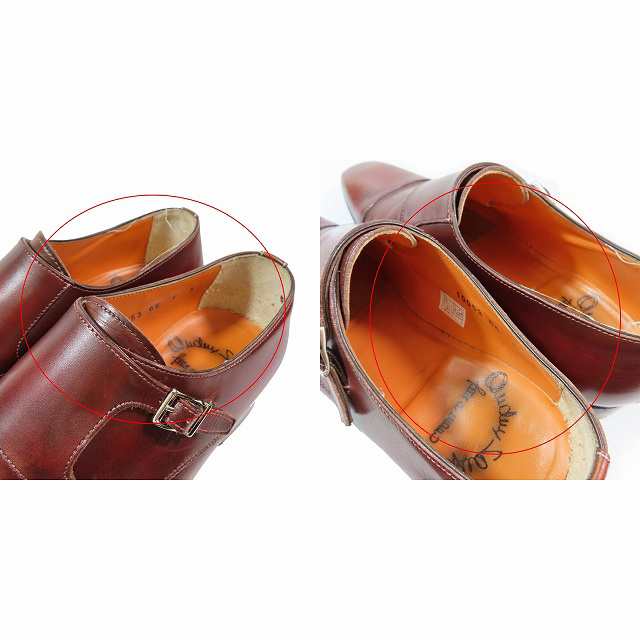 【中古】サントーニ SANTONI ダブルモンクストラップ ビジネスシューズ レザー 5 ダークブラウン 10053