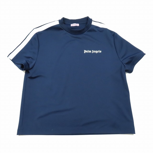 【中古】パームエンジェルス PALM ANGELS Track T-Shirt トラック Tシャツ 半袖 クルーネック ライン L ネイビー