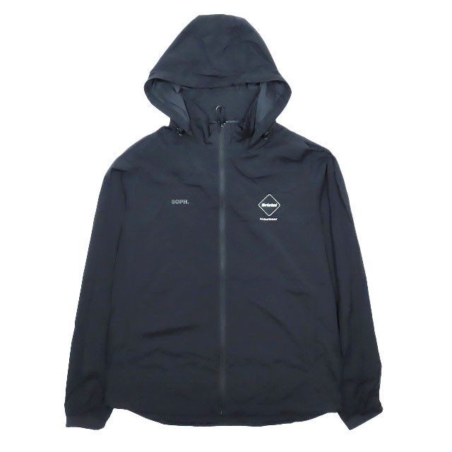 【中古】21AW エフシーレアルブリストル STRETCH LIGHT WEIGHT HOODED BLOUSON ナイロンジャケット パーカー ブルゾン ブラック XL