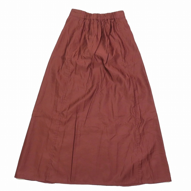 【中古】22SS MACPHEE コットンラミーツイル フロントギャザー ロングスカート 34 ボルドー 12-05-22-05433の通販は