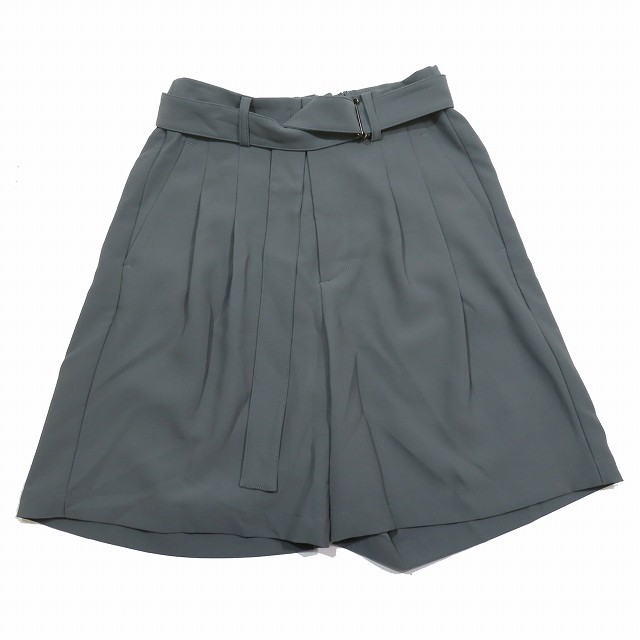 【中古】美品 アタッチメント ATTACHMENT PE CONPACT TWILL BELTED SHORTS ベルト付き ショーツ 1 グレー AP41-044