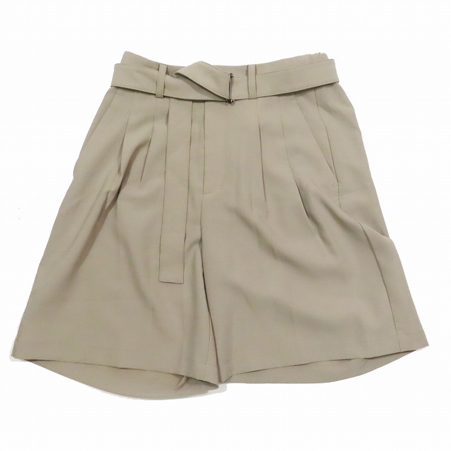 【中古】美品 アタッチメント ATTACHMENT PE CONPACT TWILL BELTED SHORTS ベルト付き ショーツ 2 ベージュ AP41-044