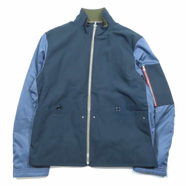 【中古】極美品 PS Paul Smith ミックスアップ スタンドカラー ブルゾン ジャケット XL ネイビー 242112