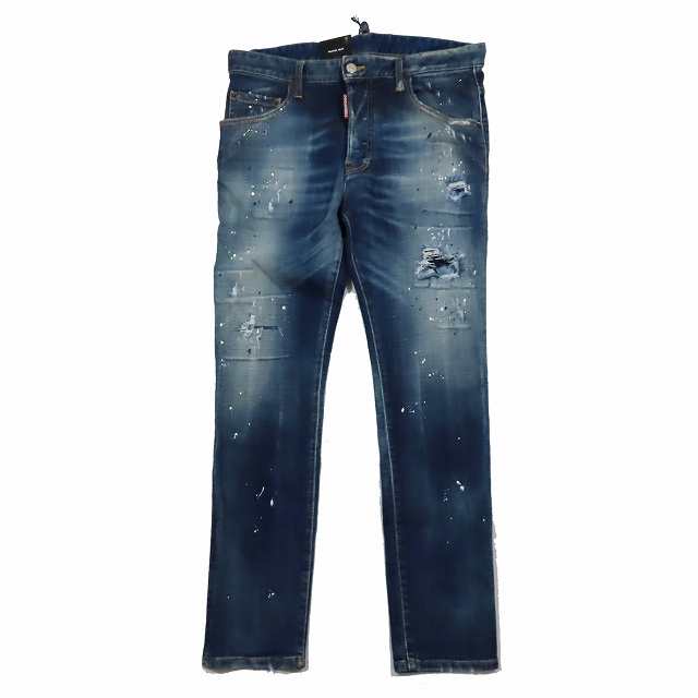 【中古】未使用品 23AW DSQUARED2 SKATER JEAN スキニーデニム ジーンズパンツ 46 ブルー S74LB1387 S30664