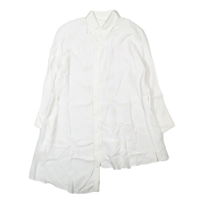 【中古】ヨウジヤマモト レギュレーション REGULATION YOHJI YAMAMOTO レーヨン アシンメトリー ロング シャツ ブラウス 1 白の通販は
