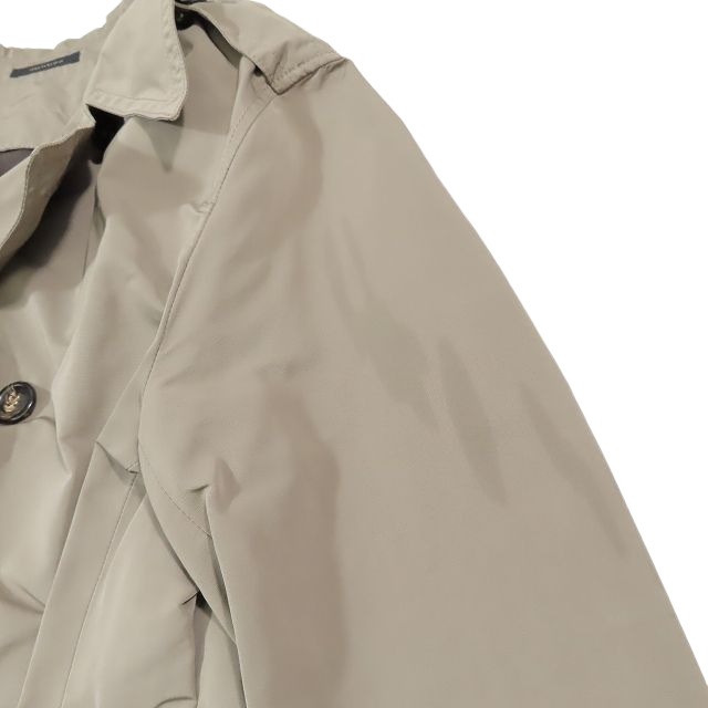 【中古】ボリオリ BOGLIOLI トレンチコート ジャケット ロング丈 ヘリンボーン柄 ナイロン ライナー付き ツイル サイズ50 L ベージュ 中古】ボリオリ BOGLIOLI トレンチコート ジャケット ロング丈