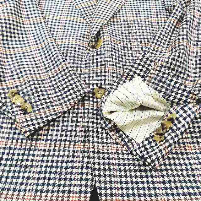 中古】美品 コルネリアーニ Corneliani ギンガムチェック柄 テーラード