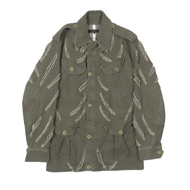 【中古】グリフィン GRIFFIN ブレードカット フィールドジャケット ミリタリージャケット ダメージ加工 長袖 ブラウン系 M メンズ の通販は 22,000円