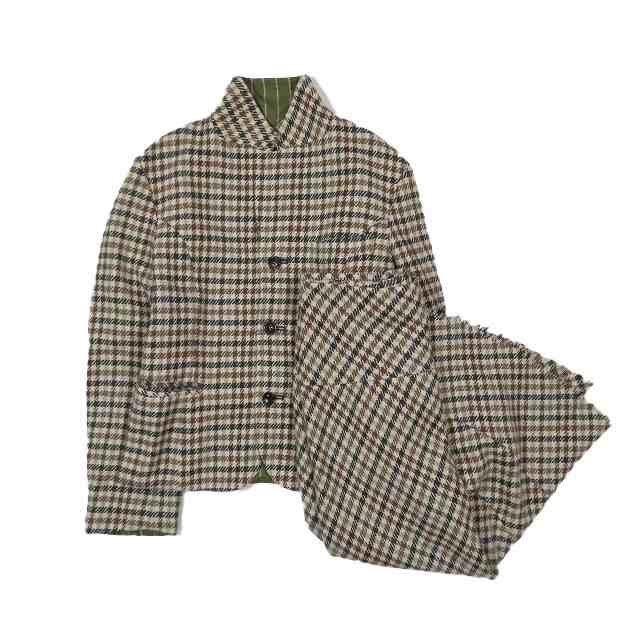 【中古】tricot COMME des GARCONS リバーシブル スカート セットアップ テーラードジャケット チェック柄 TJ-07006M ヴィンテージ Mの通販は