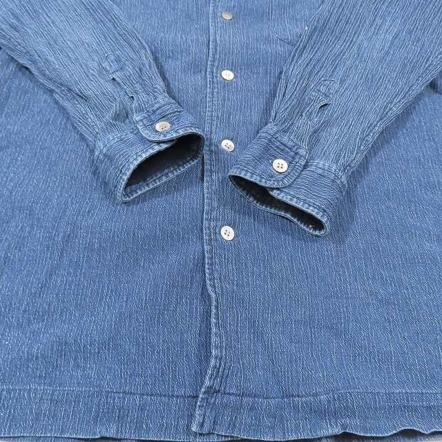 イッセイミヤケ ISSEY MIYAKE スタンドカラー シャツ ブラウス ポリエステル 長袖 1 カーキ 緑 SSAW レディース