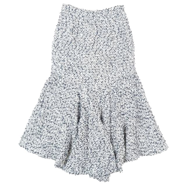 【中古】美品 sheller シェリエ ラメ ツイード マーメイド スカート ロング丈 フレア アシンメトリー ボトムス M ネイビー レディース の通販は 5,655円