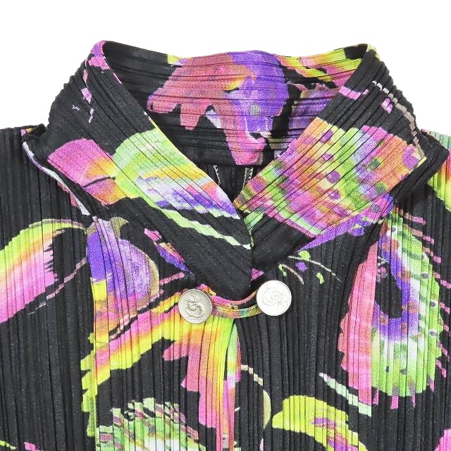 極美品 00s 2006 プリーツプリーズ イッセイミヤケ PLEATS PLEASE ISSEY MIYAKE Archive アーカイブ 龍 チャイナシャツ 3 マルチカラー 中古】極美品 00s 2006 プリーツプリーズ イッセイミヤケ PLEATS