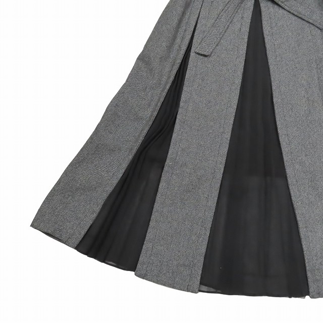 中古】ロク rokh ウール フレアスカート 切替 プリーツ ロング丈