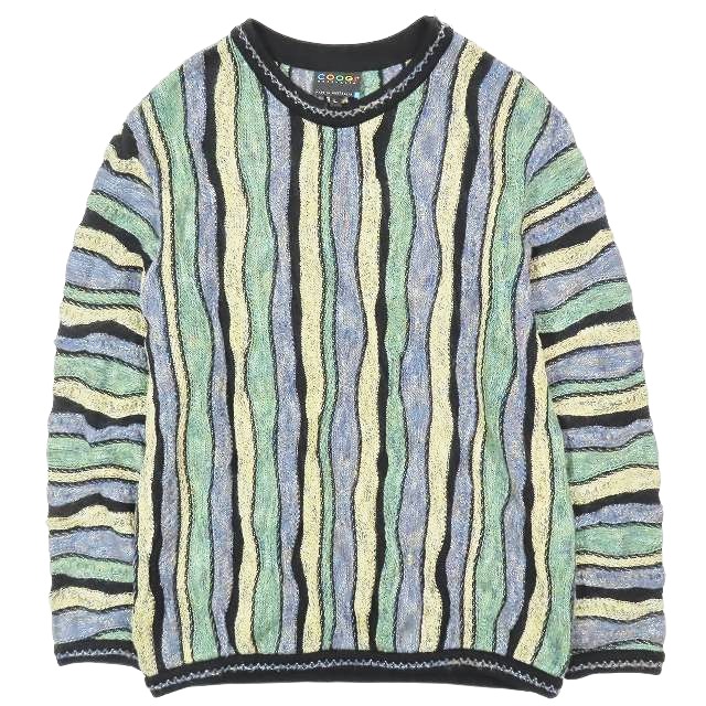 一点物】COOGI クージー☆XLサイズ コットンニット 3D 立体 総柄