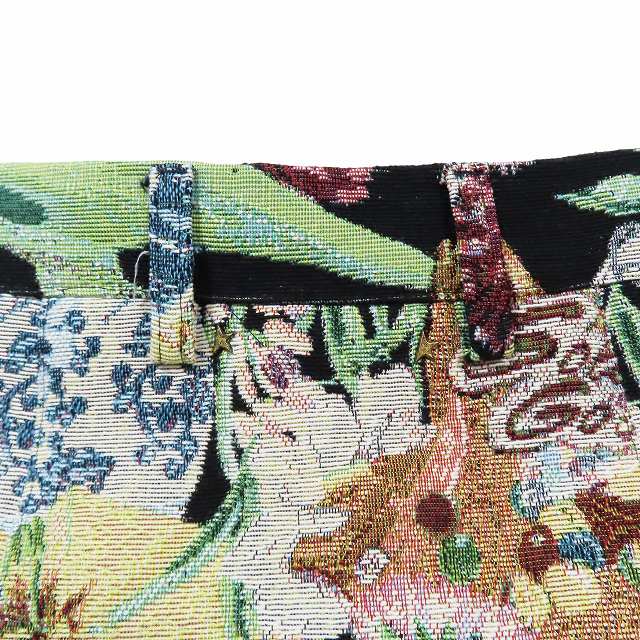 【中古】美品 GOLDEN  ゴブラン タイトスカートフロントボタン フリンジ 花柄 38 マルチカラー/1 レディース 中古】美品 GOLDEN GOOSE ゴブラン タイトスカートフロントボタン