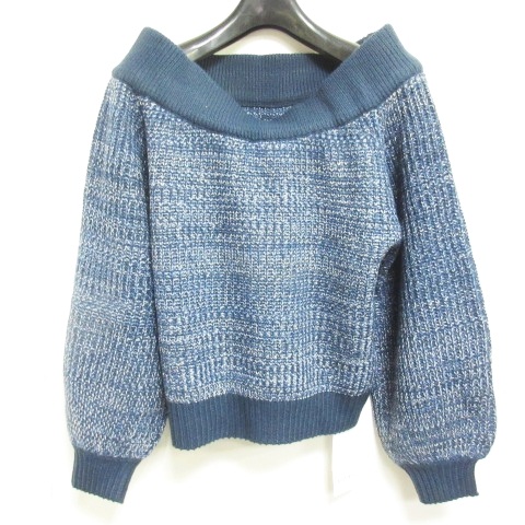 中古 未使用品 エゴイスト Egoist オフショルダー ニット セーター ざっくり編み ブルー 青 F 0216 レディースの通販はau Pay マーケット ブランド古着のベクトル