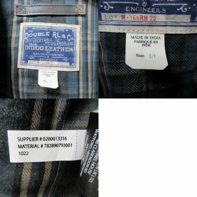 中古】ダブルアールエル RRL INDIGO LETHER CAR COAT インディゴレザー